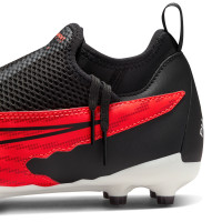 Nike Phantom GX DF Academy Gras / Kunstgras Voetbalschoenen (MG) Kids Zwart Felrood Wit