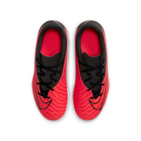 Nike Phantom GX DF Club Gras / Kunstgras Voetbalschoenen (MG) Kids Felrood Zwart Wit