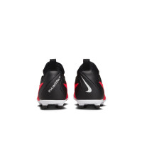 Nike Phantom GX DF Club Gras / Kunstgras Voetbalschoenen (MG) Kids Felrood Zwart Wit