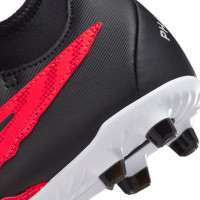 Nike Phantom GX DF Club Gras / Kunstgras Voetbalschoenen (MG) Kids Felrood Zwart Wit