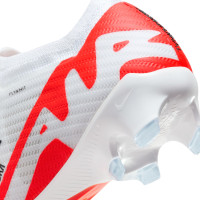 Nike Zoom Mercurial Vapor Elite 15 Gras Voetbalschoenen (FG) Wit Felrood Zwart
