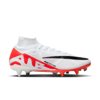Nike Zoom Mercurial Superfly Elite 9 IJzeren-Nop Voetbalschoenen (SG) Anti-Clog Wit Felrood Zwart