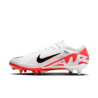 Nike Zoom Mercurial Vapor Elite 15 IJzeren-Nop Voetbalschoenen (SG) Anti-Clog Wit Felrood Zwart