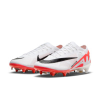 Nike Zoom Mercurial Vapor Elite 15 IJzeren-Nop Voetbalschoenen (SG) Anti-Clog Wit Felrood Zwart