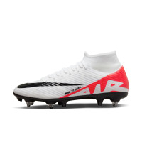 Nike Zoom Mercurial Superfly Academy 9 Iron-NOP Football Shoes (SG) Anti-Clog White Bright Red Black