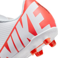 Nike Mercurial Vapor Club 15 Gras / Kunstgras Voetbalschoenen (MG) Kids Wit Felrood Zwart