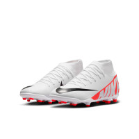 Nike Mercurial Superfly Club 9 Gras / Kunstgras Voetbalschoenen (MG) Kids Wit Felrood Zwart