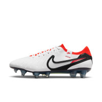 Nike Tiempo Legend Elite 10 IJzeren-Nop Voetbalschoenen (SG) Anti-Clog Wit Zwart Felrood