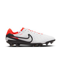 Nike Tiempo Legend Pro 10 Gras Football Shoes (FG) White Black Bright Red