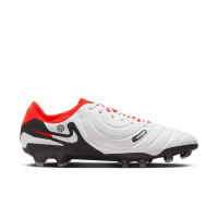 Nike Tiempo Legend Pro 10 Gras Football Shoes (FG) White Black Bright Red