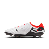 Nike Tiempo Legend Pro 10 Gras Football Shoes (FG) White Black Bright Red