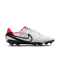 Nike Tiempo Legend Academy 10 Grass/Artificial Grass Football Shoes (MG) White Black Bright Red