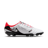 Nike Tiempo Legend Academy 10 Grass/Artificial Grass Football Shoes (MG) White Black Bright Red