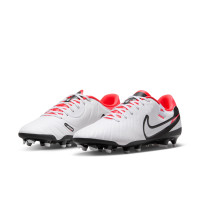 Nike Tiempo Legend Academy 10 Grass/Artificial Grass Football Shoes (MG) White Black Bright Red