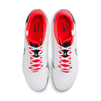 Nike Tiempo Legend Academy 10 Grass/Artificial Grass Football Shoes (MG) White Black Bright Red