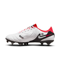Nike Tiempo Legend Academy 10 Iron-Nop Football Shoes (SG) Anti-Clog White Black Bright Red