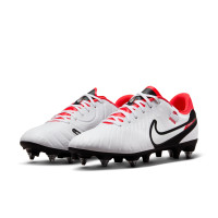 Nike Tiempo Legend Academy 10 Iron-Nop Football Shoes (SG) Anti-Clog White Black Bright Red