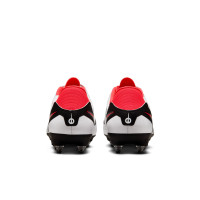 Nike Tiempo Legend Academy 10 Iron-Nop Football Shoes (SG) Anti-Clog White Black Bright Red