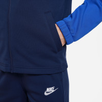 Nike Sportswear Poly Trainingspak Full-Zip Hooded Kids Donkerblauw Blauw Wit