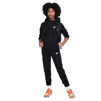 Nike Sportswear Poly Full-Zip Hooded Kids Tracksuit Black White
