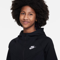 Nike Sportswear Poly Full-Zip Hooded Kids Tracksuit Black White