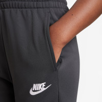 Nike Sportswear Trainingspak Poly Full-Zip Hooded Kids Zwart Grijs Wit