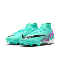 Nike Zoom Mercurial Superfly Elite 9 Grass Football Shoes (FG) Turquoise Purple Black White