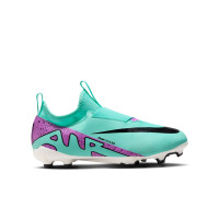 Nike Zoom Mercurial Vapor 15 Academy Veterloze Gras / Kunstgras Voetbalschoenen (MG) Kids Turquoise Paars Zwart Wit