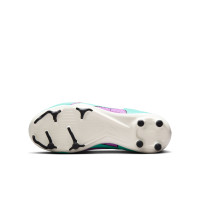 Nike Zoom Mercurial Vapor 15 Academy Veterloze Gras / Kunstgras Voetbalschoenen (MG) Kids Turquoise Paars Zwart Wit
