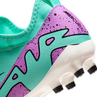 Nike Zoom Mercurial Vapor 15 Academy Veterloze Gras / Kunstgras Voetbalschoenen (MG) Kids Turquoise Paars Zwart Wit