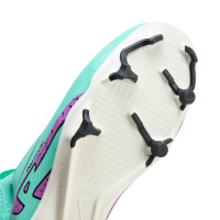 Nike Zoom Mercurial Vapor 15 Academy Veterloze Gras / Kunstgras Voetbalschoenen (MG) Kids Turquoise Paars Zwart Wit
