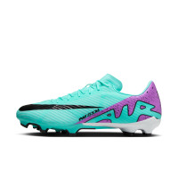 Nike Zoom Mercurial Vapor Academy 15 Gras / Kunstgras Voetbalschoenen (MG) Turquoise Paars Zwart Wit