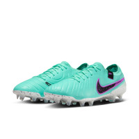 Nike Tiempo Legend Elite 10 Gras Voetbalschoenen (FG) Turquoise Zwart Paars Wit