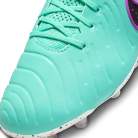 Nike Tiempo Legend Elite 10 Gras Voetbalschoenen (FG) Turquoise Zwart Paars Wit