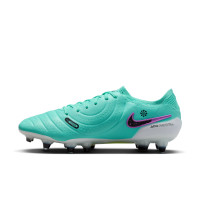 Nike Tiempo Legend Elite 10 IJzeren-Nop Voetbalschoenen (SG) Anti-Clog Turquoise Zwart Paars Wit