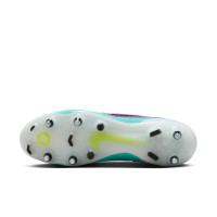 Nike Tiempo Legend Elite 10 IJzeren-Nop Voetbalschoenen (SG) Anti-Clog Turquoise Zwart Paars Wit
