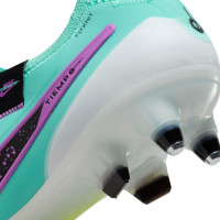 Nike Tiempo Legend Elite 10 IJzeren-Nop Voetbalschoenen (SG) Anti-Clog Turquoise Zwart Paars Wit