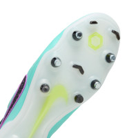 Nike Tiempo Legend Elite 10 IJzeren-Nop Voetbalschoenen (SG) Anti-Clog Turquoise Zwart Paars Wit