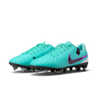 Nike Tiempo Legend Academy 10 IJzeren-Nop Voetbalschoenen (SG) Anti-Clog Turquoise Zwart Paars Wit