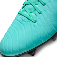 Nike Tiempo Legend Academy 10 IJzeren-Nop Voetbalschoenen (SG) Anti-Clog Turquoise Zwart Paars Wit
