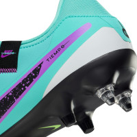 Nike Tiempo Legend Academy 10 IJzeren-Nop Voetbalschoenen (SG) Anti-Clog Turquoise Zwart Paars Wit