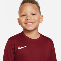 Nike Park VII Kids Long Sleeve Football Shirt Dark Red White