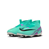 Nike Zoom Mercurial Superfly 9 Academy Veterloze Gras / Kunstgras Voetbalschoenen (MG) Kids Turquoise Paars Zwart Wit