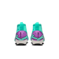 Nike Zoom Mercurial Superfly 9 Academy Veterloze Gras / Kunstgras Voetbalschoenen (MG) Kids Turquoise Paars Zwart Wit