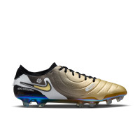 Nike Tiempo Legend 10 Elite Gras Voetbalschoenen (FG) Goud Zwart Wit