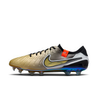 Nike Tiempo Legend 10 Elite Gras Voetbalschoenen (FG) Goud Zwart Wit