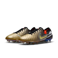 Nike Tiempo Legend 10 Elite Gras Voetbalschoenen (FG) Goud Zwart Wit