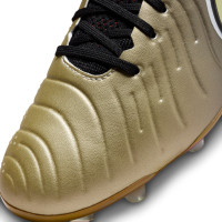 Nike Tiempo Legend 10 Elite Gras Voetbalschoenen (FG) Goud Zwart Wit