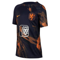 Nike Nederland Pre-Match Training Shirt 2023/2024 Kids Dark Blue Orange