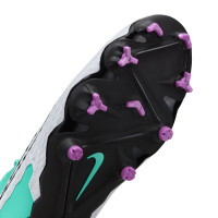 Nike Phantom Academy GX Gras / Kunstgras Voetbalschoenen (MG) Turquoise Zwart Wit Paars